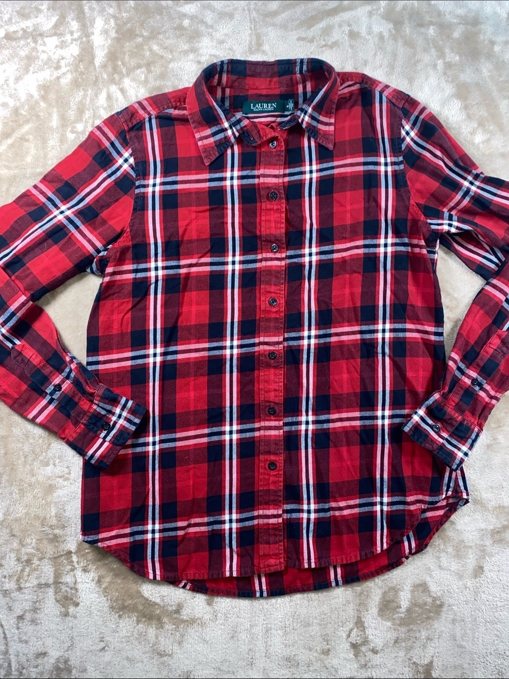 Ralph Lauren Red black Plaid Button-Down Shirt